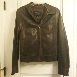 Eggplant metalic sheen leather jacket
